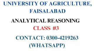 UAF MPhil & PhD Test Preparation Class 3 | UAF Postgraduate Admissions  | Analytical reasoning
