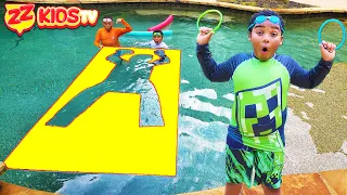 Jumping Through Impossible Shapes Challenge with ZZ Kids TV