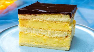 Cake without baking made of sponge fingers and pastry cream. The finest recipe!
