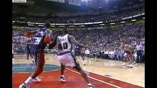 NBA On TNT - Shawn Kemp Battles Hakeem Olajuwon In Seattle! 1997 WCSF G6