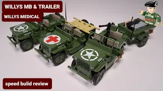 Willys MB & Trailer, Willys Medical -80th D-Day collection-COBI 2297,2296,2295(Speed Build Rewiev)