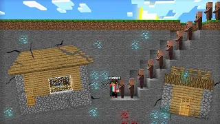 МЫ С ЖИТЕЛЯМИ КОПАЛИ ШАХТУ И НАШЛИ ПОДЗЕМНУЮ ДЕРЕВНЮ В МАЙНКРАФТ | Компот Minecraft