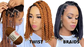 🔥How To: DIY YARN TWISTS /BOX BRAIDS /Rubber Band Method/ Beginner Friendly /Ptotectivestyle / Tupo1