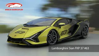 ck-modelcars-video: Lamborghini Sian FKP 37 #63 yellow Bburago