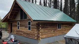 Log cabin tour on our off grid homestead near Willow Alaska