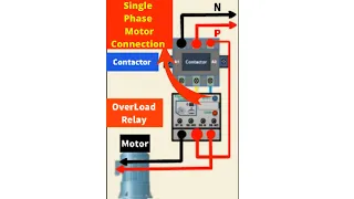 Single-Phase Motor Connection With Contactor #shorts