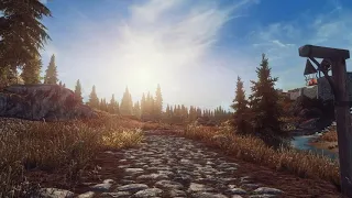 Ljoss V7 -  Walking into a sunset Whiterun weather near cludless, sky blue