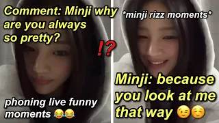 Minji being hilarious on phoning live