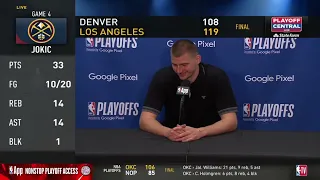 Nikola Jokic POSTGAME INTERVIEWS | Los Angeles Lakers beat Denver Nuggets 119-108 in Game 4