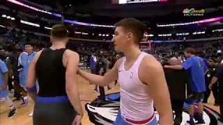Luka Dončić and Bogdan Bogdanović exchange jerseys (NBA, Mavericks - Kings, 16.12.2018.)