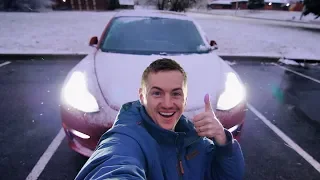 How a Tesla Model 3 Handles Winter!