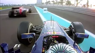 Sebastian Vettel and Daniel Ricciardo incident under Safety Car Abu Dhabi GP 2012