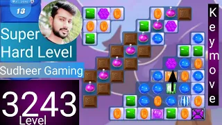 Candy crush saga level 3243 । No boosters । Super Hard level। Candy crush 3243 help । Sudheer Gaming