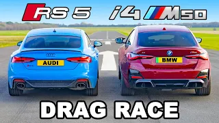 BMW i4 M50 v Audi RS5: DRAG RACE