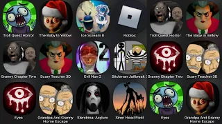 Troll Quest Horror,The Baby In Yellow,Ice Scream 8,Roblox,Grumpy Gran,Granny Chapter 2,Scary Teacher