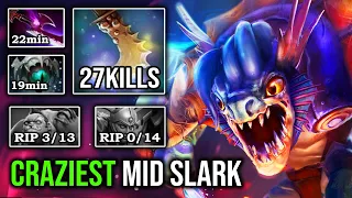 CRAZIEST 7.27 META SLARK MID Rekted Legion 0/14 with Extremely AGGRESSIVE Pounce 9K MMR DotA 2