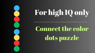 For High IQ only!Connect dot puzzle- R-R, B-B, Y-Y, G-G |Color Dot Puzzle without crossing the lines