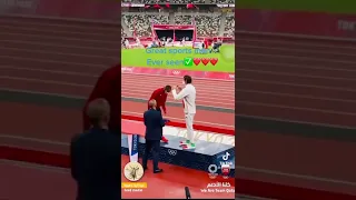 tokyo Olympics qatars barshim Italy's tamberi shares their high jump gold medal 😍😍Tokyo Olympics2021