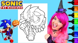 How To Color Sonic the Hedgehog Halloween | Markers