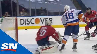 Anthony Beauvillier Makes Great Deke Around Braden Holtby Before Being Hit By Tom Wilson