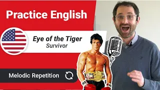 Practice English with Lyrics & Songs | Eye of the Tiger 🥊 | Melodic repetition | Shadowing technique