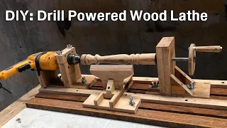 DIY: How to make a wood lathe powered by electric drill | Homemade Woodworking Lathe Machine
