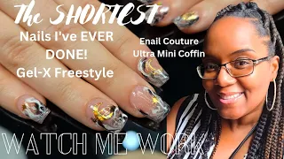 Watch Me Work| The SHORTEST Nails I've EVER done!|The Cure by Kalisa Enail Couture ULTRA Mini Coffin