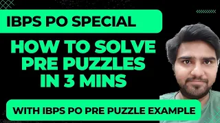 HOW TO SOLVE PRE PUZZLE IN 3 MINS #banking #ibpspo