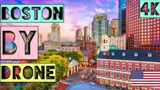 Boston Massachusetts United States Drone View and Street View 4k