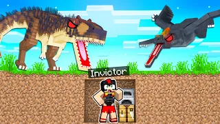 MINECRAFT: INVICTOR vs 2 DINOSAURIOS 😱 SPEEDRUN en 1 CHUNK