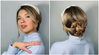 ЭЛЕГАНТНАЯ ПРИЧЁСКА С ОБОДКОМ НА ДЛИННЫЕ И СРЕДНИЕ ВОЛОСЫ 👍🏻 Elegant hair band hairstyle tutorial