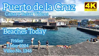 Tenerife 🏝️ Puerto de la Cruz Beaches Today 3 May 2024 Teneriffa