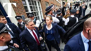 Moment Keir Starmer mobbed by pro-Palestinian crowd as he shuns Israel-Gaza ceasefire