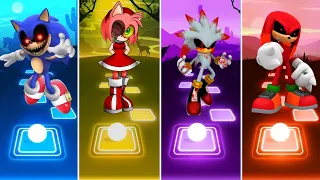 Sonic Exe 🆚 Amy Exe 🆚 Silver Sonic Exe 🆚 Knuckles Exe || Tiles Hop Gameplay 🎯🎶