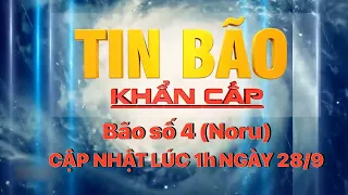 Diễn biến bão số 4 (Noru) lúc 1h ngày 28/9  | VTV24