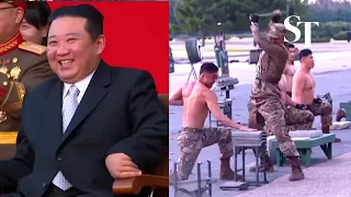 North Korean army gives brutal show of 'strength, bravery and morale'