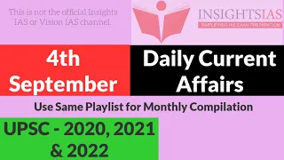 Insight IAS Daily Current Affairs | 4th Sept   2020 | IAS 2020 | IAS Exam 2020 | UPSC 2020