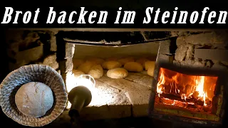 Baking bread in stone oven