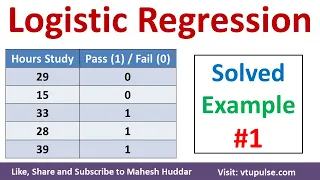 1. Logistic Regression | Logistic Regression Solved Numerical Example Machine Learning Mahesh Huddar