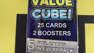 Mystery Yugioh VALUE CUBE! 25 cards, 2 Boosters, 5 Foil Cards in Every Pack! At Target for $9.99!