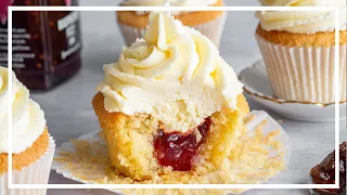 JAM-FILLED! Gluten-free Vanilla Cupcakes Recipe 😍 | Baking with Becky