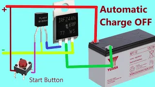 INTELLIGENT 6V/ 12V /24 VOLT BATTERY CHARGING CIRCUIT WITH AUTO CUT-OFF - NO RELAY - FULL ELECTRONIC