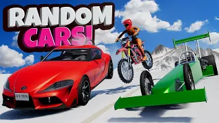 Racing RANDOM CARS Down a DANGEROUS MOUNTAIN in BeamNG Drive Mods!