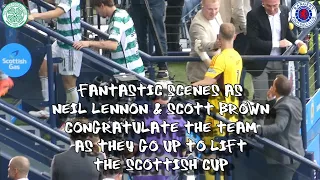 Fantastic Scenes as Neil Lennon & Scott Brown Congratulate Team Lifting Cup - Celtic 1 - Rangers 0