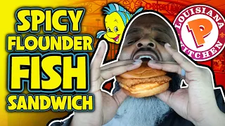 NEW Popeyes Spicy Flounder Fish Sandwich Review!