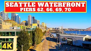 SEATTLE WATERFRONT Exploring Pier 62, Pier 66, Pier 69, Pier 70 | 4K Walking Tour 🇺🇸