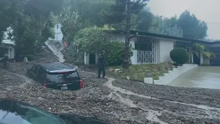 Atmospheric river sends debris through L.A.'s Hollywood Hills, leaves 1.1 million without power