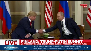 US President Donald Trump and Russian President Vladimir Putin hold one-on-one meeting