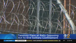 Dueling rallies over proposed end of solitary confinement