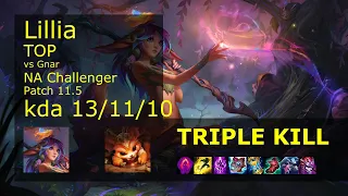Lillia vs Gnar Top - NA Challenger 13/11/10 Patch 11.5 Gameplay